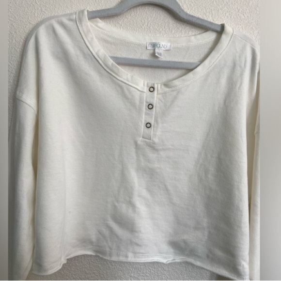 NWT Nordstrom abound cropped Henley sweatshirt - Picture 2 of 5